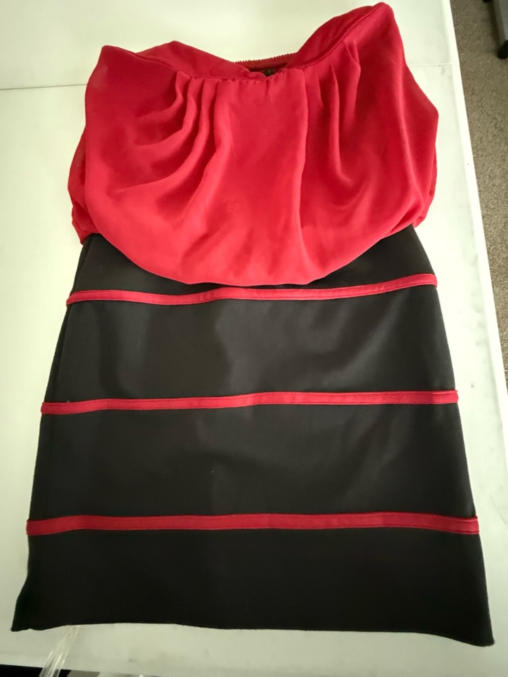 Poetry Red Elastic Waist Skirt small